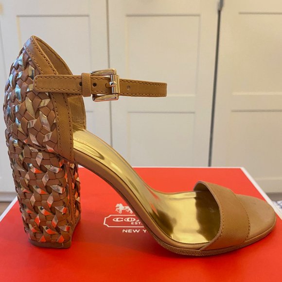 COACH Terri Veg Calf Formal Block Heel 7.5M - Picture 6 of 13